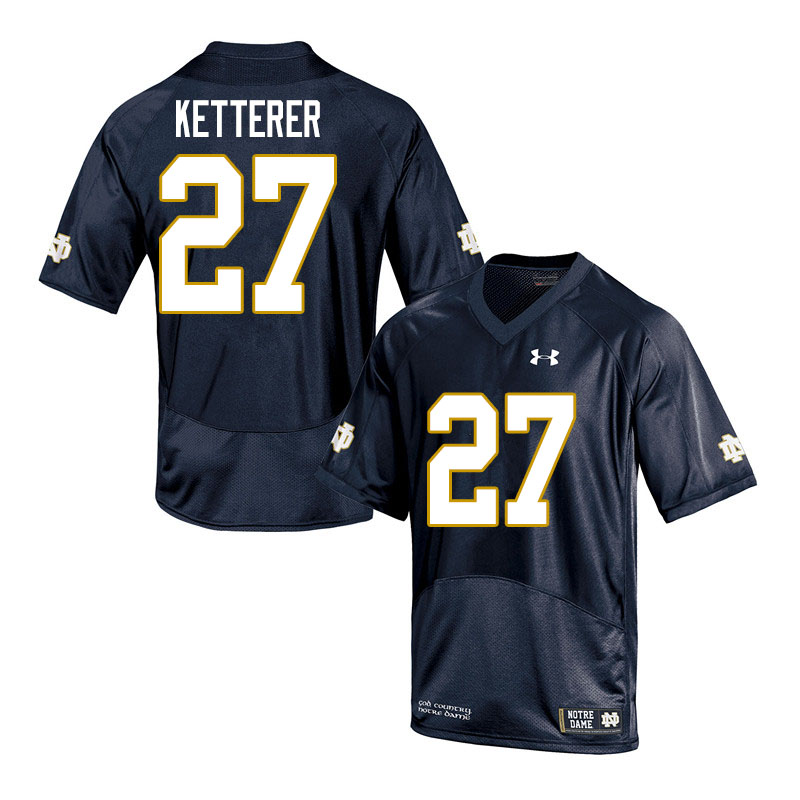 Men's NCAA Notre Dame Fighting Irish #27 Chase Ketterer Stitched College Under Armour Authentic Navy Football Jersey JO10Q46NL